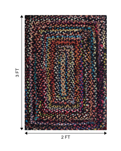 Braided Blue Chindi Febric Dhurrie - 6