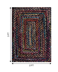 Braided Blue Chindi Febric Dhurrie - 6