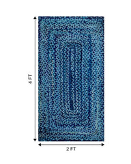 Braided Blue Chindi Febric Dhurrie - 7