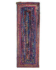 Braided Blue Chindi Febric Dhurrie - 2