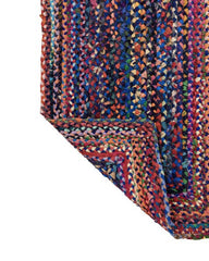 Braided Blue Chindi Febric Dhurrie - 5