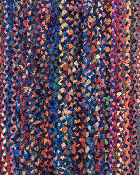 Braided Blue Chindi Febric Dhurrie - 6