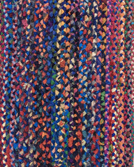Braided Blue Chindi Febric Dhurrie - 6