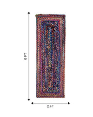Braided Blue Chindi Febric Dhurrie - 7