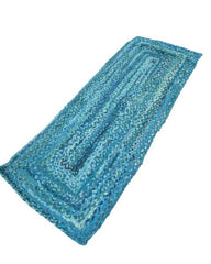 Braided Blue Chindi Febric Dhurrie - 3