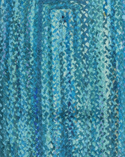 Braided Blue Chindi Febric Dhurrie - 6