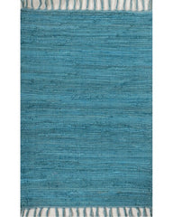 Solid Blue Chindi Febric Dhurrie - 2