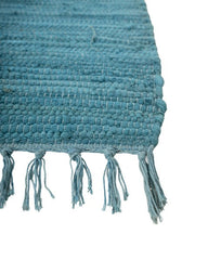 Solid Blue Chindi Febric Dhurrie - 4