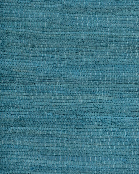 Solid Blue Chindi Febric Dhurrie - 5