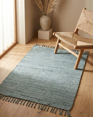 Solid Green Chindi Febric Dhurrie - 1