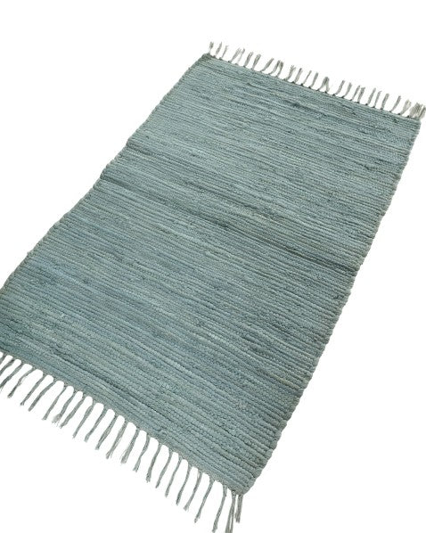 Solid Green Chindi Febric Dhurrie - 3