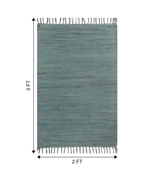 Solid Green Chindi Febric Dhurrie - 6