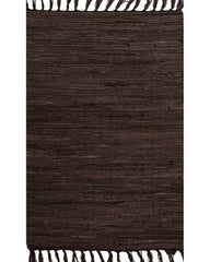 Solid Brown Chindi Febric Dhurrie - 2