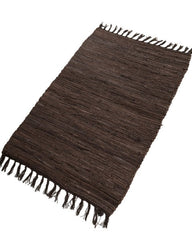 Solid Brown Chindi Febric Dhurrie - 3