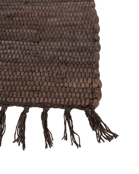 Solid Brown Chindi Febric Dhurrie - 4