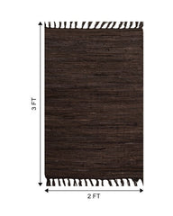 Solid Brown Chindi Febric Dhurrie - 6