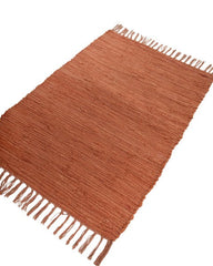Solid Orange Chindi Febric Dhurrie - 3
