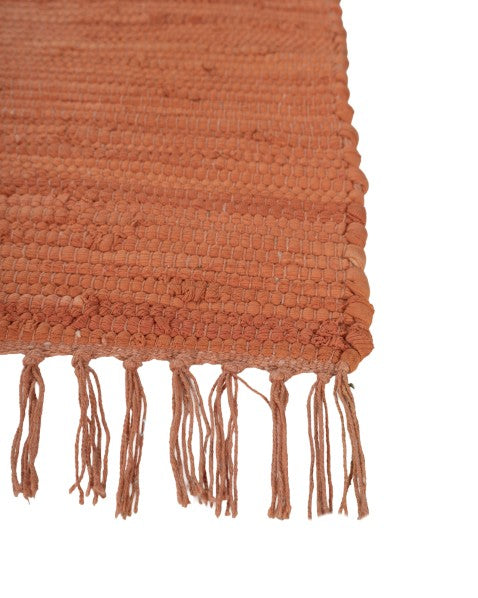 Solid Orange Chindi Febric Dhurrie - 4