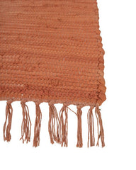 Solid Orange Chindi Febric Dhurrie - 4