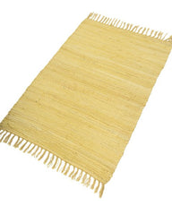 Solid Yellow Chindi Febric Dhurrie - 3