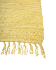 Solid Yellow Chindi Febric Dhurrie - 4