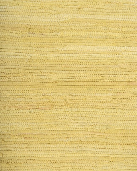 Solid Yellow Chindi Febric Dhurrie - 5