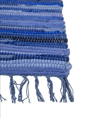 Striped Blue Chindi Febric Dhurrie - 4