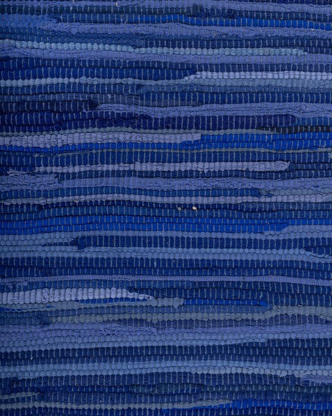 Striped Blue Chindi Febric Dhurrie - 5