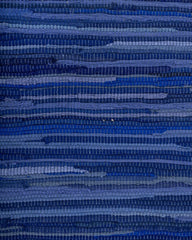 Striped Blue Chindi Febric Dhurrie - 5