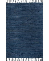 Solid Blue Chindi Febric Dhurrie - 2