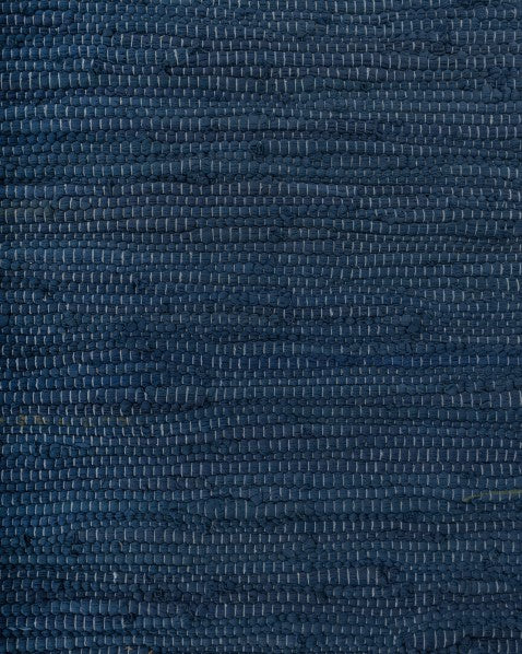 Solid Blue Chindi Febric Dhurrie - 5