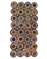 Patchwork Green Chindi and Jute Dhurrie - 2