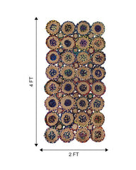 Patchwork Green Chindi and Jute Dhurrie - 6