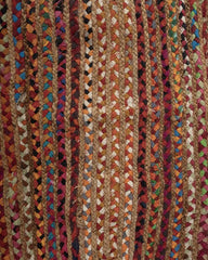 Braided Yellow Chindi and Jute Dhurrie - 5
