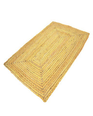 Braided Yellow Chindi and Jute Dhurrie - 3