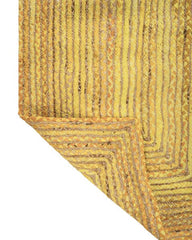 Braided Yellow Chindi and Jute Dhurrie - 5