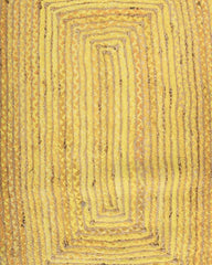Braided Yellow Chindi and Jute Dhurrie - 6