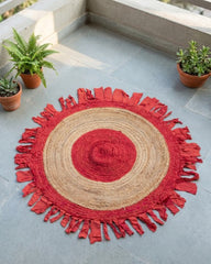 Bohemian Brown Chindi and Jute Dhurrie - 1