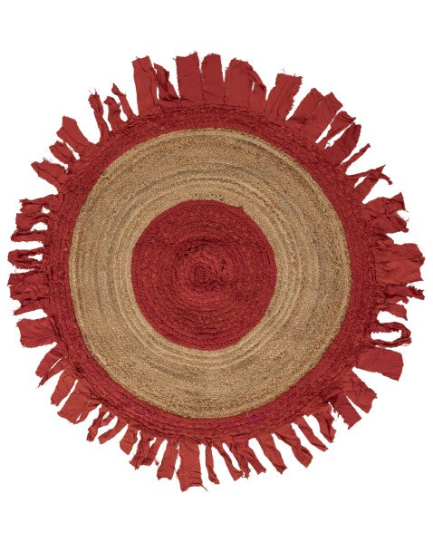 Bohemian Brown Chindi and Jute Dhurrie - 2