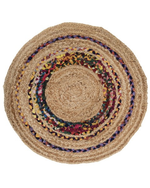 Concentric Brown Chindi and Jute Dhurrie - 2