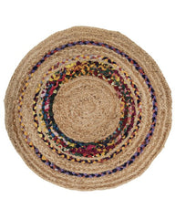 Concentric Brown Chindi and Jute Dhurrie - 2