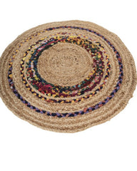Concentric Brown Chindi and Jute Dhurrie - 3