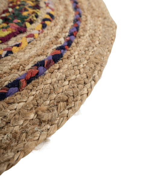 Concentric Brown Chindi and Jute Dhurrie - 4