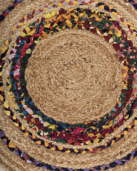 Concentric Brown Chindi and Jute Dhurrie - 5