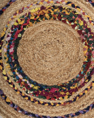 Concentric Brown Chindi and Jute Dhurrie - 5