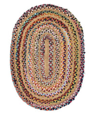 Braided Yellow Chindi and Jute Dhurrie - 2