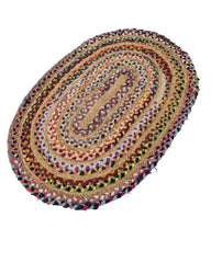 Braided Yellow Chindi and Jute Dhurrie - 3
