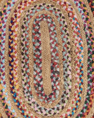 Braided Yellow Chindi and Jute Dhurrie - 6
