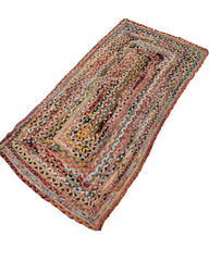 Braided Brown Chindi and Jute Dhurrie - 3