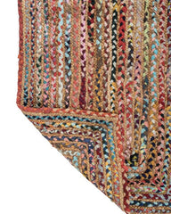 Braided Brown Chindi and Jute Dhurrie - 5